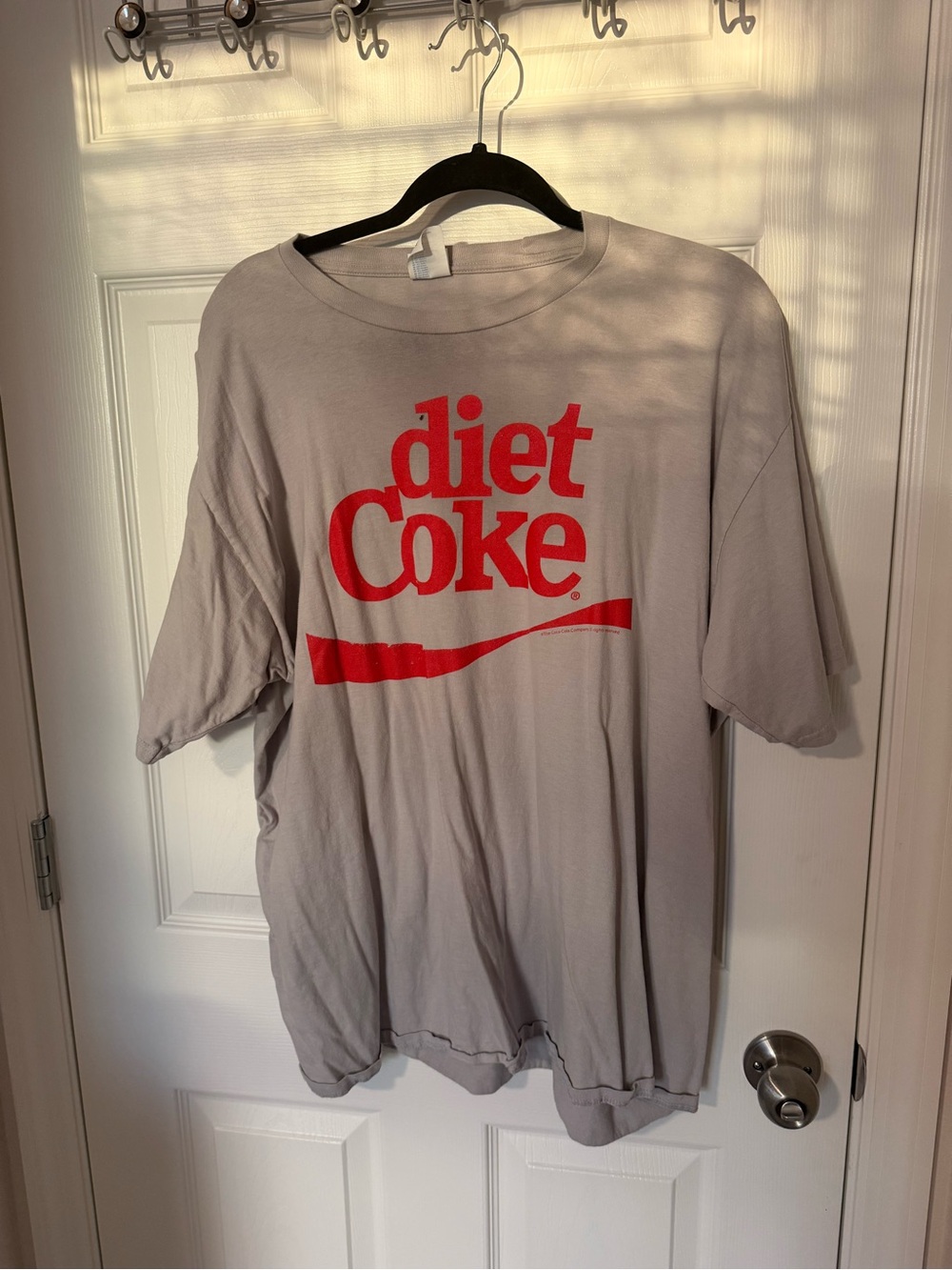 Diet Coke Graphic Tee - Light Gray with Red Logo